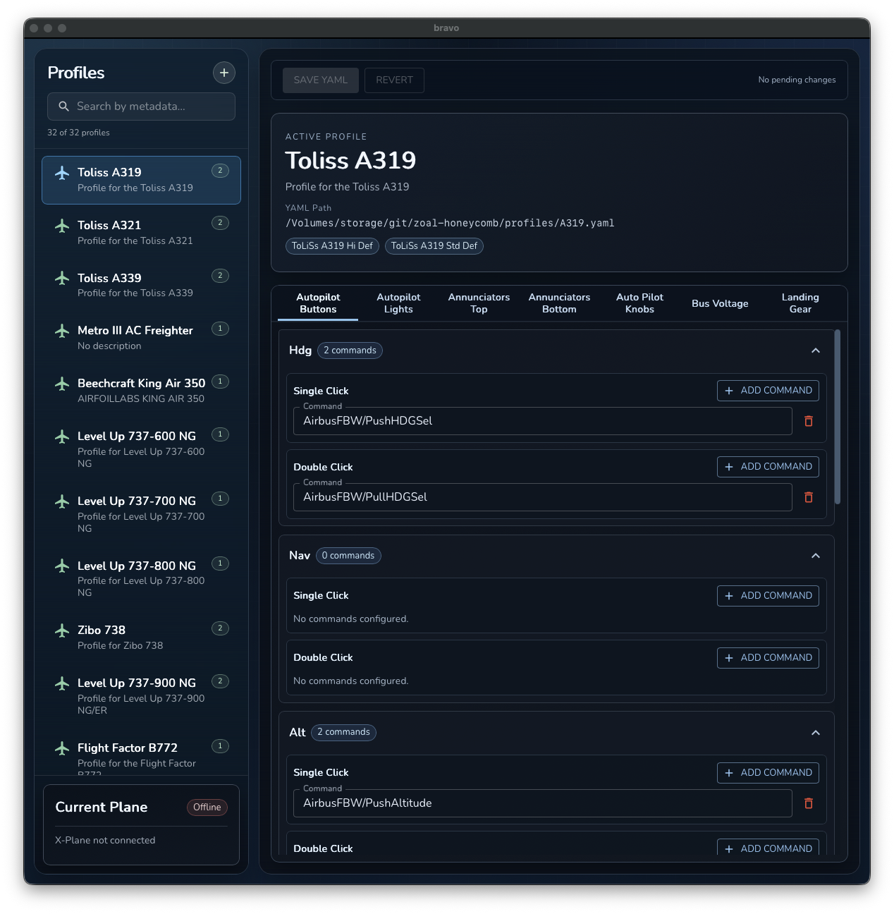 Bravo profile editor