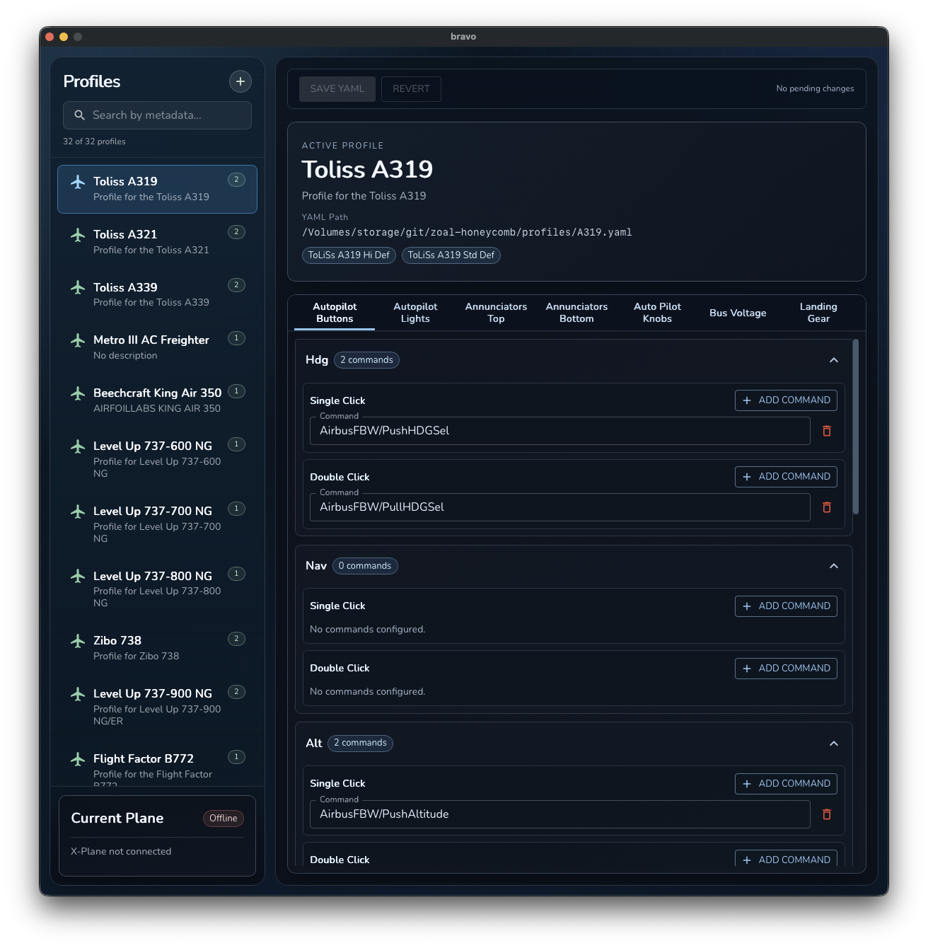 Autopilot Buttons tab